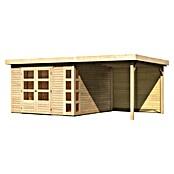Karibu Gartenhaus Kerko 6 (Außenmaß inkl. Dachüberstand (B x T): 558 x 331 cm, Holz, Natur, Mit Seitendach und Rückwand) | BAUHAUS