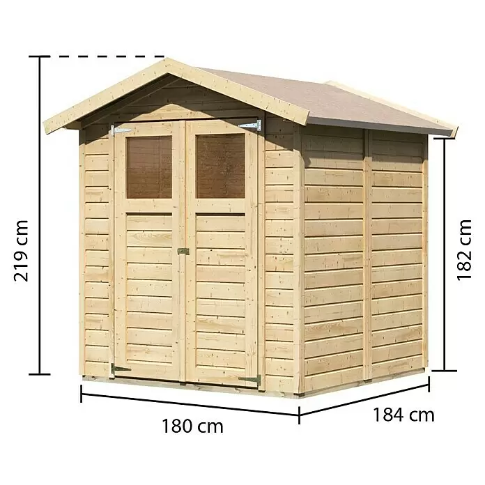 Karibu Gartenhaus EasyAußenmaß inkl. Dachüberstand (B x T): 207 x 207 cm, Holz, Natur