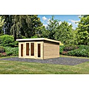 Karibu Gartenhaus Radeburg 3 (Außenmaß inkl. Dachüberstand (B x T): 406 x 393 cm, Holz, Natur) | BAUHAUS