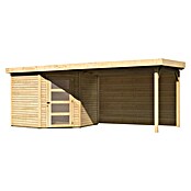 Karibu Gartenhaus Schwandorf 5 (Außenmaß inkl. Dachüberstand (B x T): 529,5 x 262 cm, Holz, Natur) | BAUHAUS
