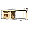 Karibu Gartenhaus Kerko 3 (Außenmaß inkl. Dachüberstand (B x T): 528,5 x 238 cm, Holz, Natur, Mit Seitendach) | BAUHAUS