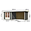 Karibu Gartenhaus Askola 3,5 (Außenmaß inkl. Dachüberstand (B x T): 528,5 x 262 cm, Holz, Terragrau, Mit Seitendach, Rück- und Seitenwand) | BAUHAUS