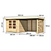 Karibu Gartenhaus Askola 3,5 (Außenmaß inkl. Dachüberstand (B x T): 528,5 x 262 cm, Holz, Natur, Mit Seitendach, Rück- und Seitenwand) | BAUHAUS