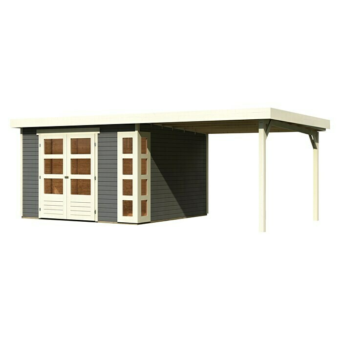 Karibu Gartenhaus Kerko x 331 inkl. 595,5 x Dachüberstand (Außenmaß | 6 cm, T): BAUHAUS (B Holz, Terragrau)