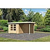 Karibu Gartenhaus Askola 3 (Außenmaß inkl. Dachüberstand (B x T): 491 x 238 cm, Holz, Natur, Mit Seitendach und Rückwand) | BAUHAUS