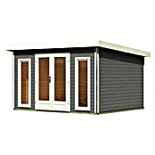 Karibu Gartenhaus Radeburg 2 (Außenmaß inkl. Dachüberstand (B x T): 406 x 331,5 cm, Holz, Terragrau) | BAUHAUS