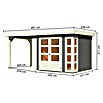 Karibu Gartenhaus Kerko 3 (Außenmaß inkl. Dachüberstand (B x T): 491 x 238 cm, Holz, Terragrau, Mit Seitendach) | BAUHAUS
