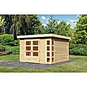 Karibu Gartenhaus Kerko 6 (Außenmaß inkl. Dachüberstand (B x T): 334 x 331 cm, Holz, Natur) | BAUHAUS