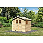 Karibu Gartenhaus Dalin (Außenmaß inkl. Dachüberstand (B x T): 263 x 210 cm, Holz, Natur) | BAUHAUS