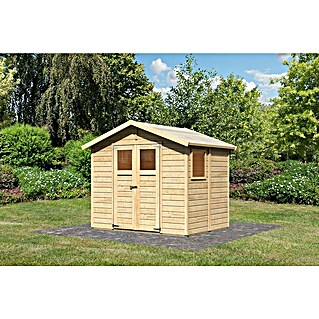 Karibu Gartenhaus Dalin (Außenmaß inkl. Dachüberstand (B x T): 263 x 210 cm, Holz, Natur)