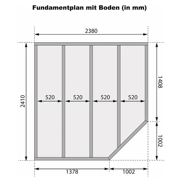 Karibu Gartenhaus Goldendorf 5Außenmaß inkl. Dachüberstand (B x T): 268 x 262 cm, Holz, Terragrau, Ohne Seitendach