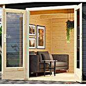 Karibu Gartenhaus Radeburg 3 (Außenmaß inkl. Dachüberstand (B x T): 724 x 393 cm, Holz, Terragrau, Mit Seitendach) | BAUHAUS