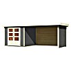 Karibu Gartenhaus Askola 3,5 (Außenmaß inkl. Dachüberstand (B x T): 528,5 x 262 cm, Holz, Terragrau, Mit Seitendach, Rück- und Seitenwand) | BAUHAUS