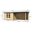 Karibu Gartenhaus Askola 4 (Außenmaß inkl. Dachüberstand (B x T): 591,5 x 238 cm, Holz, Natur, Mit Seitendach und Rückwand) | BAUHAUS