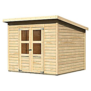Karibu Gartenhaus Merseburg 6 (Außenmaß inkl. Dachüberstand (B x T): 265 x 265 cm, Holz, Natur, Ohne Seitendach)