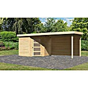Karibu Gartenhaus Schwandorf 5 (Außenmaß inkl. Dachüberstand (B x T): 529,5 x 262 cm, Holz, Natur) | BAUHAUS