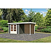 Karibu Gartenhaus Askola 3 (Außenmaß inkl. Dachüberstand (B x T): 491 x 238 cm, Holz, Terragrau, Mit Seitendach und Rückwand) | BAUHAUS