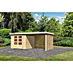 Karibu Gartenhaus Askola 3,5 (Außenmaß inkl. Dachüberstand (B x T): 528,5 x 262 cm, Holz, Natur, Mit Seitendach, Rück- und Seitenwand) | BAUHAUS
