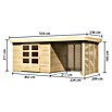 Karibu Gartenhaus Askola 4 (Außenmaß inkl. Dachüberstand (B x T): 554 x 238 cm, Holz, Natur, Mit Seitendach, Rück- und Seitenwand) | BAUHAUS
