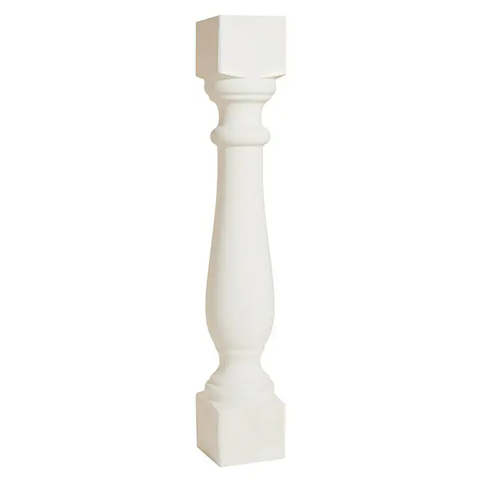 Balaustrada Italia 75 - 12 x 12 x 75 cm, Blanco, Hormigón - Una sola columna de balaustre blanca torneada con base y parte superior cuadradas.