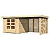 Karibu Gartenhaus Askola 3,5 (Außenmaß inkl. Dachüberstand (B x T): 528,5 x 262 cm, Holz, Natur, Mit Seitendach, Rück- und Seitenwand) | BAUHAUS