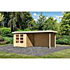 Karibu Gartenhaus Askola 2 (Außenmaß inkl. Dachüberstand (B x T): 504,5 x 238 cm, Holz, Natur, Mit Seitendach & Rückwand) | BAUHAUS