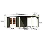 Karibu Gartenhaus Askola 6 (Außenmaß inkl. Dachüberstand (B x T): 558 x 331 cm, Holz, Terragrau, Mit Seitendach) | BAUHAUS