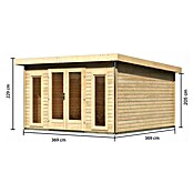 Karibu Gartenhaus Radeburg 3 (Außenmaß inkl. Dachüberstand (B x T): 406 x 393 cm, Holz, Natur) | BAUHAUS