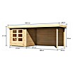 Karibu Gartenhaus Askola 2 (Außenmaß inkl. Dachüberstand (B x T): 504,5 x 238 cm, Holz, Natur, Mit Seitendach & Rückwand) | BAUHAUS