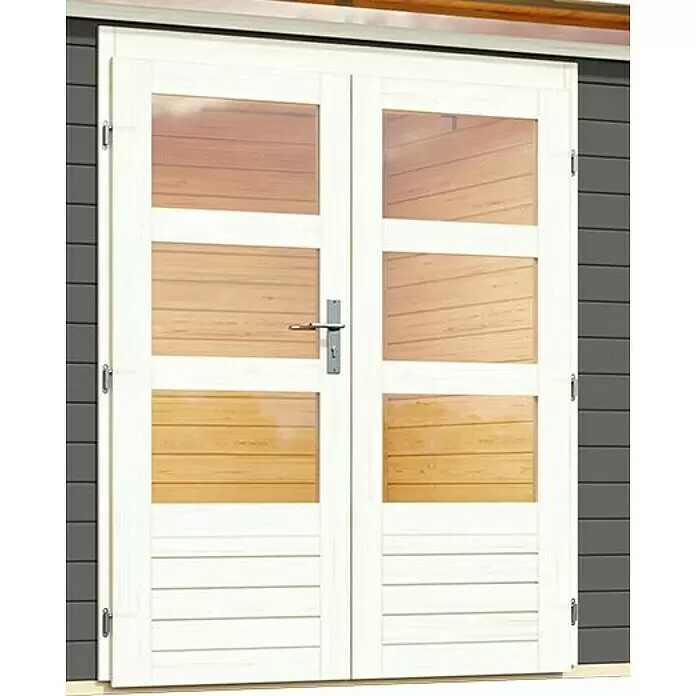 Karibu Gartenhaus Kandern 6 - Außenmaß inkl. Dachüberstand (B x T): 612 x 303 cm, Holz, Terragrau, Mit Seitendach und Rückwand - Detailaufnahme