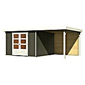 Karibu Gartenhaus Askola 6 (Außenmaß inkl. Dachüberstand (B x T): 558 x 331 cm, Holz, Terragrau, Mit Seitendach und Rückwand) | BAUHAUS