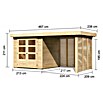Karibu Gartenhaus Askola 2 (Außenmaß inkl. Dachüberstand (B x T): 467 x 238 cm, Holz, Natur, Mit Seitendach, Rück- & Seitendach) | BAUHAUS