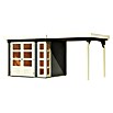 Karibu Gartenhaus Kerko 3 (Außenmaß inkl. Dachüberstand (B x T): 491 x 238 cm, Holz, Terragrau, Mit Seitendach) | BAUHAUS