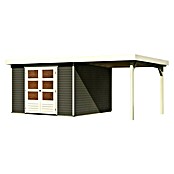 Karibu Gartenhaus Askola 6 (Außenmaß inkl. Dachüberstand (B x T): 558 x 331 cm, Holz, Terragrau, Mit Seitendach) | BAUHAUS