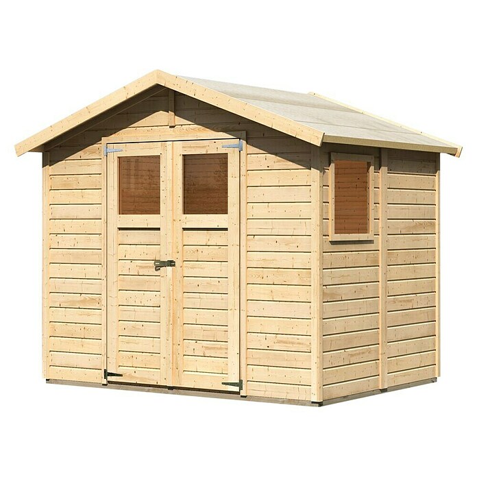 Karibu Gartenhaus Dalin (Außenmaß inkl. Dachüberstand (B x T): 263 x 210 cm, Holz, Natur) | BAUHAUS