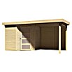 Karibu Gartenhaus Schwandorf 3 (Außenmaß inkl. Dachüberstand (B x T): 467 x 238 cm, Holz, Natur, Mit Seitendach und Rückwand) | BAUHAUS