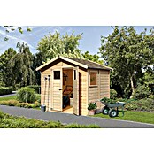 Karibu Gartenhaus Dalin (Außenmaß inkl. Dachüberstand (B x T): 263 x 210 cm, Holz, Natur) | BAUHAUS