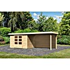 Karibu Gartenhaus Askola 4 (Außenmaß inkl. Dachüberstand (B x T): 591,5 x 238 cm, Holz, Natur, Mit Seitendach und Rückwand) | BAUHAUS