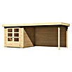 Karibu Gartenhaus Askola 2 (Außenmaß inkl. Dachüberstand (B x T): 504,5 x 238 cm, Holz, Natur, Mit Seitendach & Rückwand) | BAUHAUS