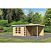 Karibu Gartenhaus Kerko 6 (Außenmaß inkl. Dachüberstand (B x T): 558 x 331 cm, Holz, Natur, Mit Seitendach und Rückwand) | BAUHAUS