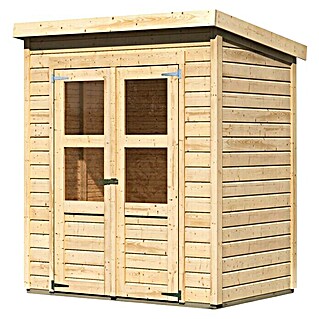 Karibu Gartenhaus Timmo (Außenmaß inkl. Dachüberstand (B x T): 189 x 142 cm, Holz, Natur)