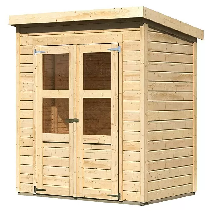 Karibu Gartenhaus Merseburg 2Außenmaß inkl. Dachüberstand (B x T): 189 x 142 cm, Holz, Natur, Ohne Seitendach