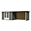 Karibu Gartenhaus Askola 4 (Außenmaß inkl. Dachüberstand (B x T): 591,5 x 238 cm, Holz, Terragrau, Mit Seitendach, Rück- und Seitenwand) | BAUHAUS