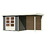 Karibu Gartenhaus Askola 3 (Außenmaß inkl. Dachüberstand (B x T): 491 x 238 cm, Holz, Terragrau, Mit Seitendach und Rückwand) | BAUHAUS