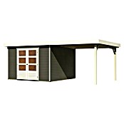 Karibu Gartenhaus Askola 6 (Außenmaß inkl. Dachüberstand (B x T): 595,5 x 331 cm, Holz, Terragrau, Mit Seitendach) | BAUHAUS