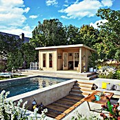 Karibu Gartenhaus Radeburg 5 (Außenmaß inkl. Dachüberstand (B x T): 560 x 422 cm, Holz, Natur) | BAUHAUS