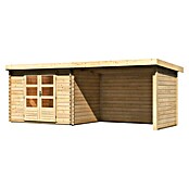 Karibu Gartenhaus Bastrup 3 (Außenmaß inkl. Dachüberstand (B x T): 614 x 273 cm, Holz, Natur, Mit Seitendach, Rück- und Seitenwand) | BAUHAUS