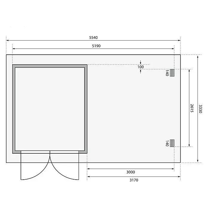 Karibu Gartenhaus Bastrup 4Außenmaß inkl. Dachüberstand (B x T): 554 x 333 cm, Holz, Natur, Mit Seitendach und Rückwand