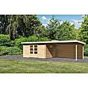 Karibu Gartenhaus (Außenmaß inkl. Dachüberstand (B x T): 806 x 333 cm, Holz, Natur, Mit Seitendach & Rückwand) | BAUHAUS