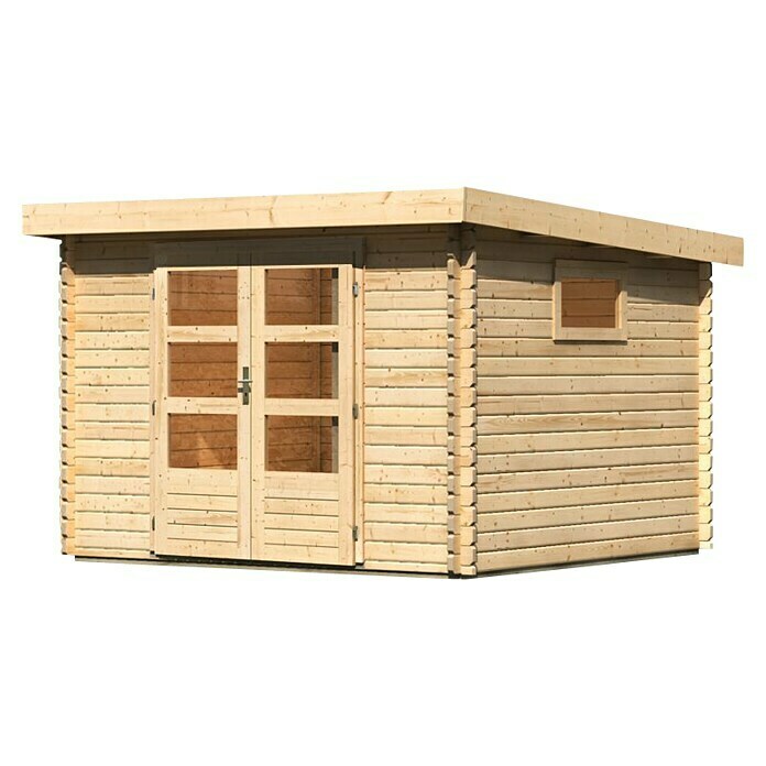 Karibu Gartenhaus (Außenmaß inkl. Dachüberstand (B x T): 317 x 333 cm, Holz, Natur) | BAUHAUS